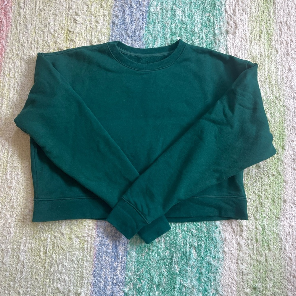 Girlfriend Collective Cropped Crewneck Pullover, Size Small